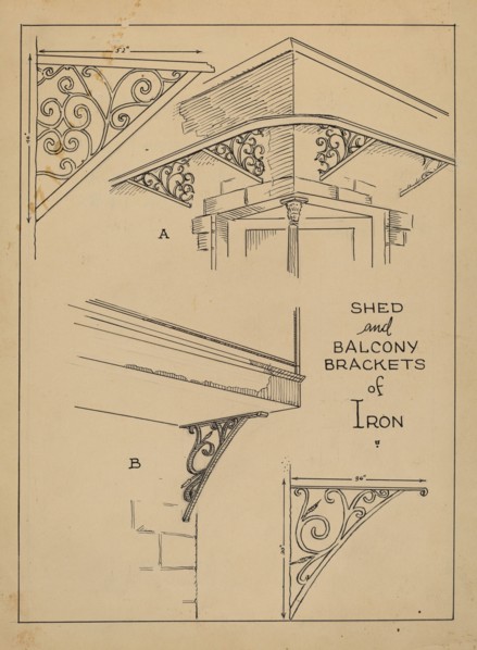 Wrought Iron Brackets, c. 1936.