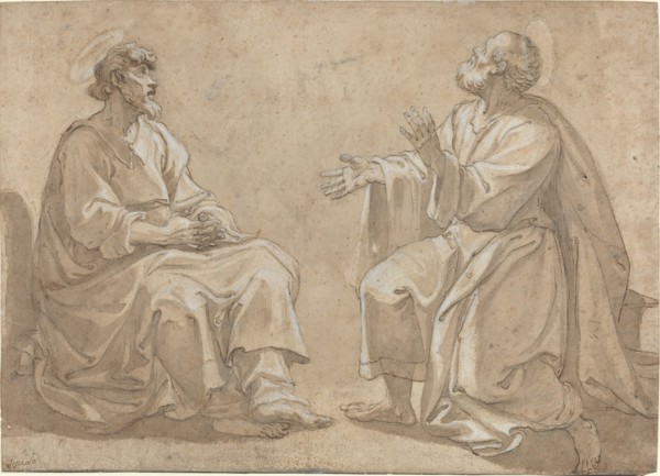 Two Seated Saints, 17th century.