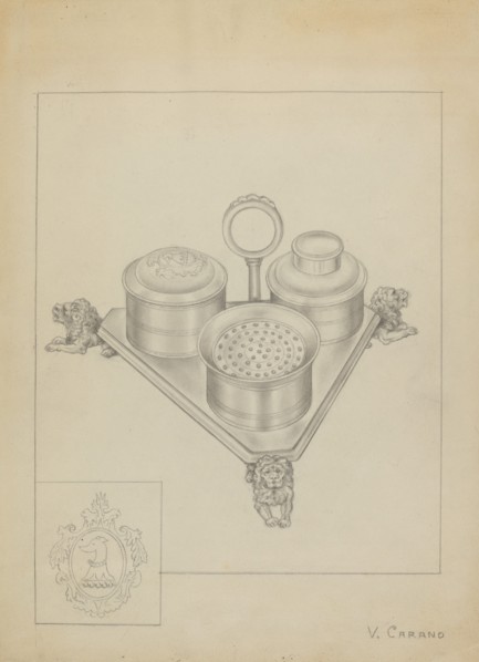 Silver Ink Stand, c. 1936.