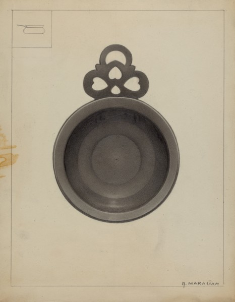 Pewter Porringer, c. 1936.