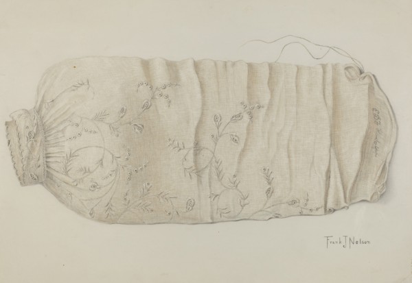 Embroidered sleeve, c. 1938.
