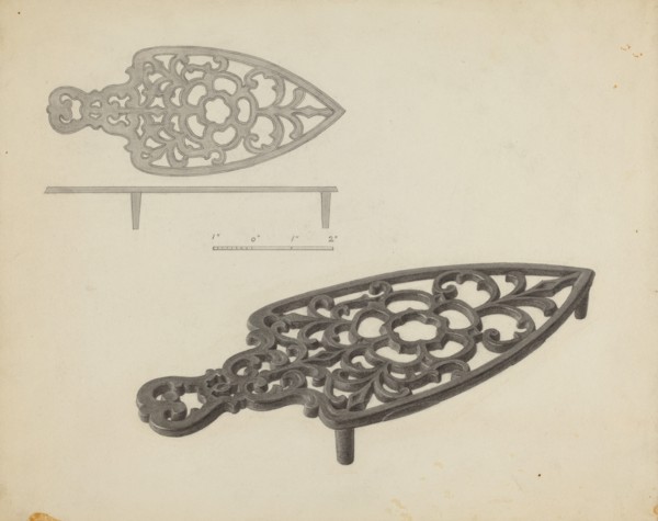 Flat Iron Holder, c. 1939.