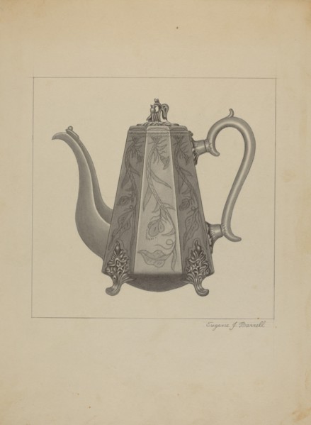 Pewter Coffee Pot, c. 1936.