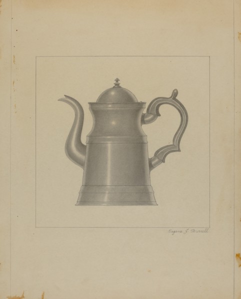 Pewter Coffee Pot, c. 1936.