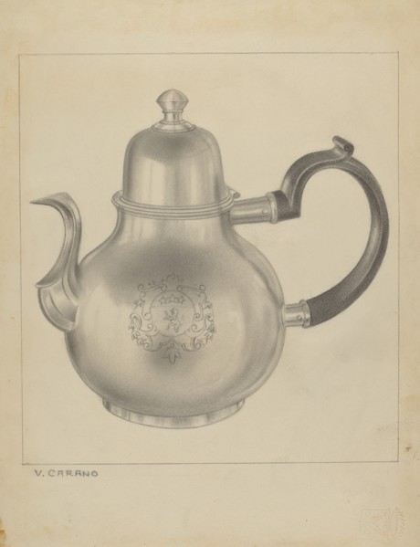 Silver Coffee Pot, c. 1937.