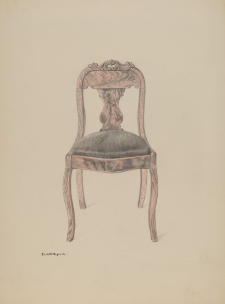 Fiddle-back Chair, c. 1937.