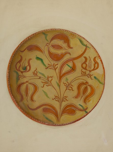 Pa. German Pie Dish, c. 1936.