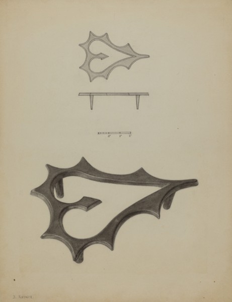Flat Iron Holder, c. 1937.