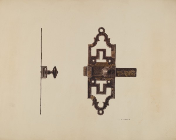 Wrought Iron Latch, c. 1938.