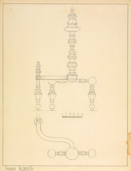Andiron (one of pair), c. 1937.