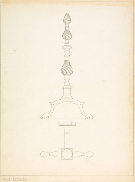 Andiron (one of pair), c. 1937.