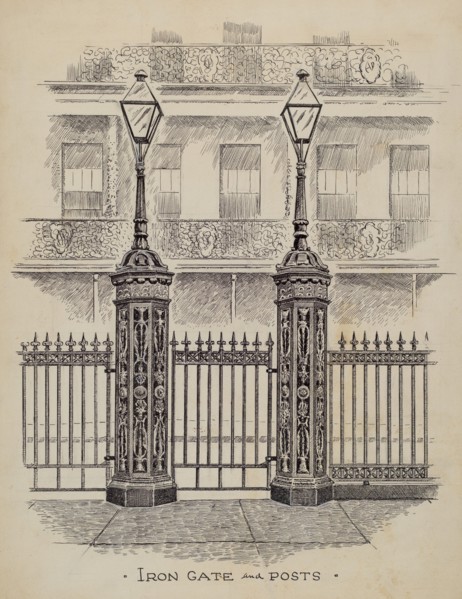 Cast Iron Gate and Fence, c. 1936.