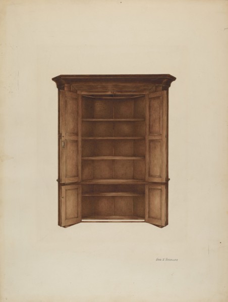 Corner Cupboard, c. 1937.