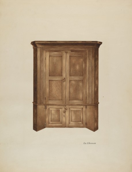 Corner Cupboard, c. 1937.