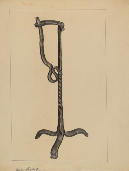 Rush Light Holder, c. 1937.