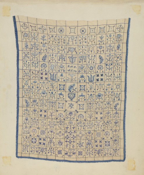 Embroidered Coverlet, c. 1936.