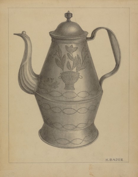 Pa. German Coffee Pot, c. 1936.