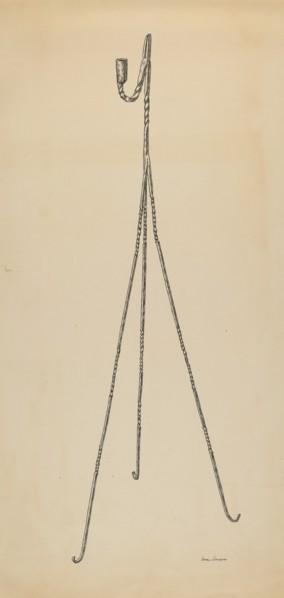 Rush and Candle Stand, c. 1939.