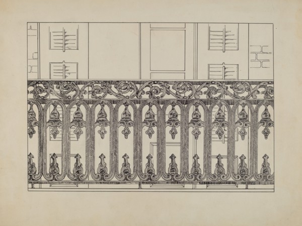 Cast Iron Balcony Rail, c. 1936.