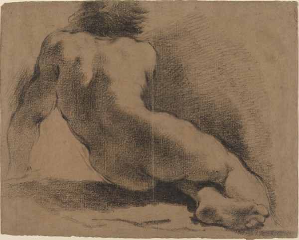 Seated Nude Boy Seen from the Back.