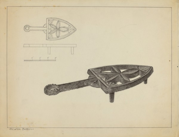 Flat Iron Holder, c. 1937.