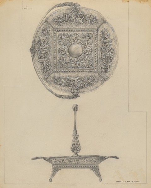 Silver Cake Dish, c. 1936.