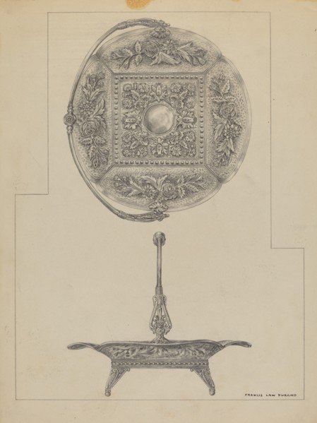 Silver Cake Dish, c. 1936.