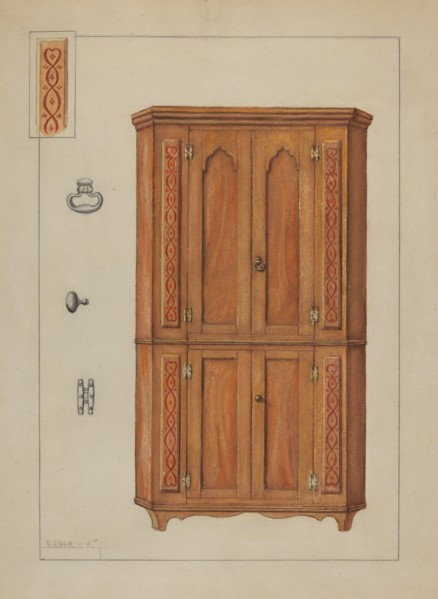 Pa. German Cupboard, c. 1936.