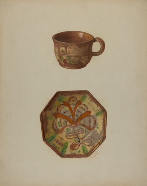 Pa. German Cup and Saucer, 1937.