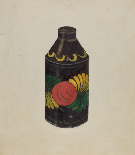 Toleware Tea Cannister, c. 1938.