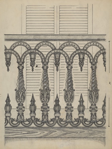 Cast Iron Balcony Rail, c. 1936.