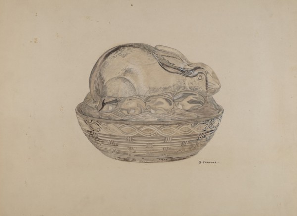 Covered Rabbit Dish, 1935/1942.