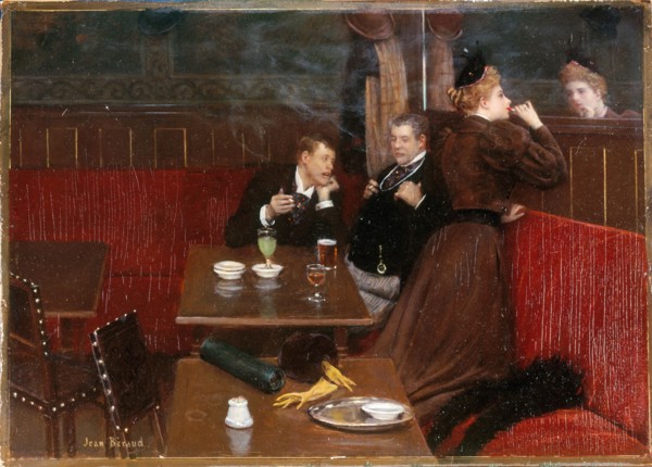 Three characters in a cafe, c1890. Creator: Jean Beraud.