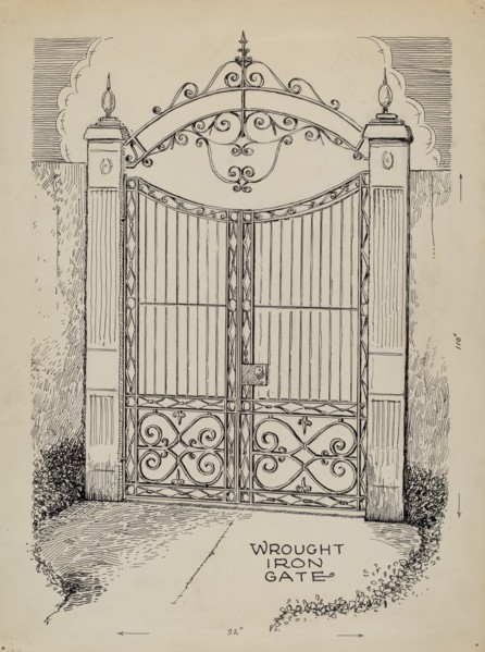 Wrought and Cast Iron Gates, c. 1936.