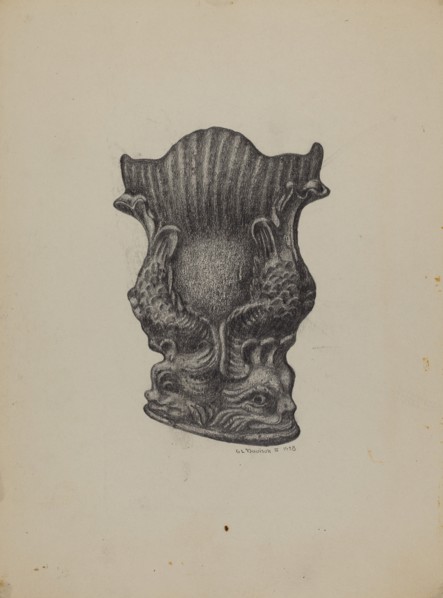 Cast Iron Match Holder, 1938.
