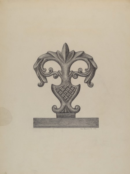 Cast Iron Fence Finial, 1937.