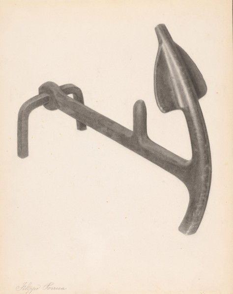 Andiron (one of pair), c. 1938.