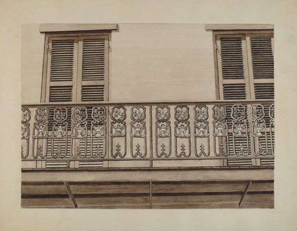Cast Iron Balcony Rail, c. 1936.
