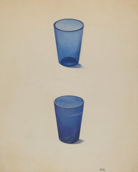 Whiskey Glasses (Cobalt), c. 1937.