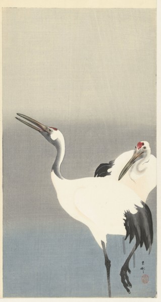 Two cranes, 1920-1930. Private Collection.