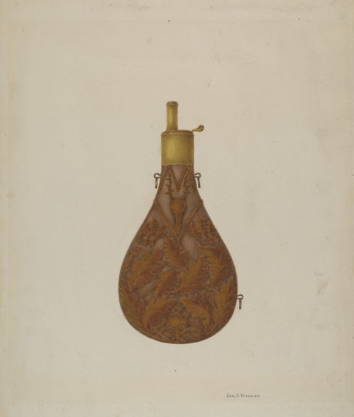 Bronze Powder Flask, c. 1939.