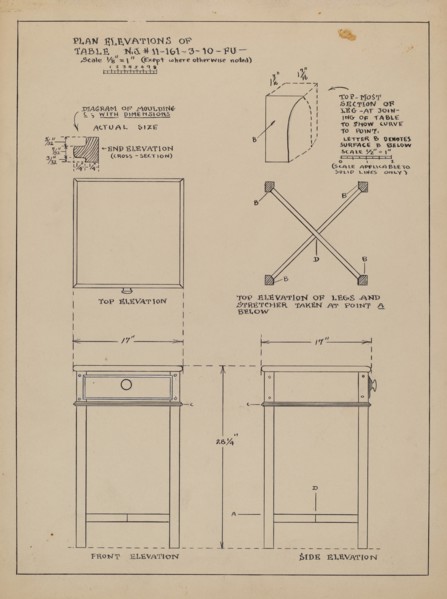 Table (Occassional), c. 1936.