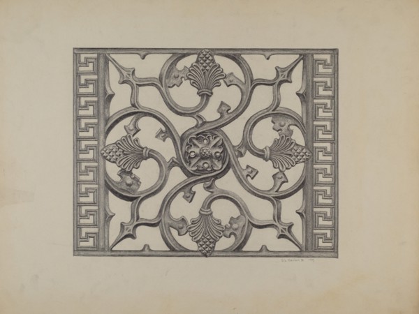 Cast Iron Window Grille, 1937.
