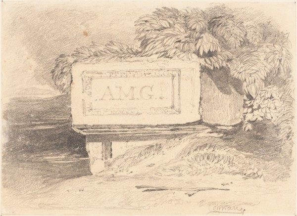 Ruined Tomb Inscribed "A.M.G.".