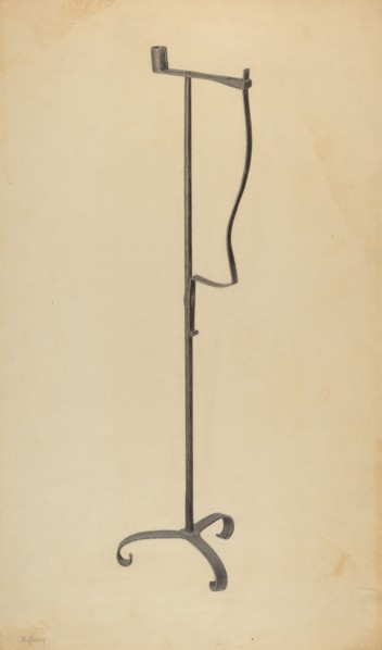 Rush and Candle Stand, c. 1938.