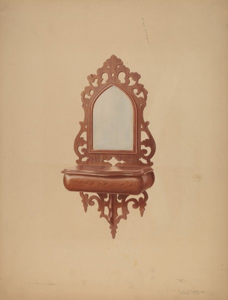 Mahogany Shaving Mirror, c. 1939.