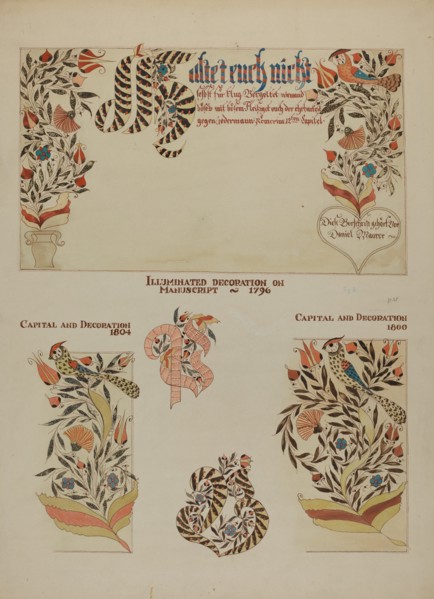 Pa. German Fractur Designs, c. 1937.