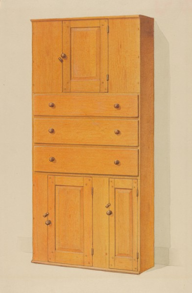 Shaker Cupboard with Drawers, c. 1936.
