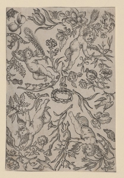 Design for a Gilt Leather Panel, ca. 1660-70.