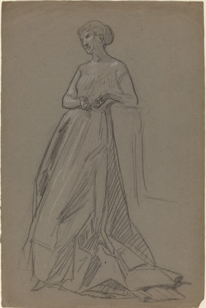 Standing Woman Leaning on Her Elbow, 1890s.
